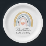 Boho Rainbow Baby Shower Classic Pappteller<br><div class="desc">Moderne, zarte, pastellfarbene Teller aus bohfarbenem Regenbogen, Babyduschpapier, einfach und süß, mit einem kleinen rosa Herzzentrum und Pinks, Blues und Senftönen. Ein perfekter Stil für jede Gender Baby Dusche. Farblich weiche Farben. Die vollständige Auflistung der passenden Produkte finden Sie unter: https://www.zazzle.com/collections/boho_rainbow_watercolor_baby_shower-119574368006244004. Wenn Sie Hilfe bei anderen Produkten dieses Designs benötigen,...</div>