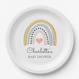 Boho Rainbow Baby Shower Classic Pappteller