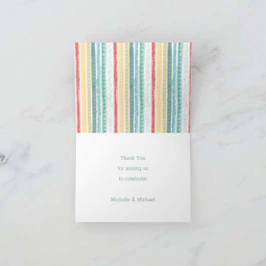 Boho Rainbow Baby Shower Dankeskarte (Innenseite)