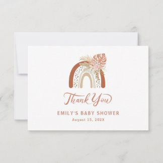 Boho Rainbow Baby Shower Dankeskarte