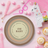 Boho Rainbow Baby Shower Earthy Gender Neutral Pappteller (Party)