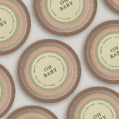 Boho Rainbow Baby Shower Earthy Gender Neutral Pappteller
