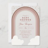 Boho Rainbow Baby Shower Earthy Girl Einladung (Vorderseite)