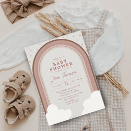 Boho Rainbow Baby Shower Earthy Girl Einladung