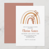 Boho Rainbow Baby Shower Einladung (Vorne/Hinten)