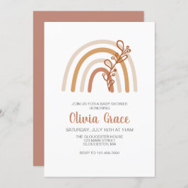 Boho Rainbow Baby Shower Einladung