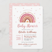 Boho Rainbow Baby Shower Einladung (Vorne/Hinten)