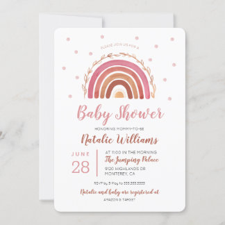 Boho Rainbow Baby Shower Einladung