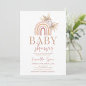 Boho Rainbow Baby Shower Einladung (Stehend Vorderseite)