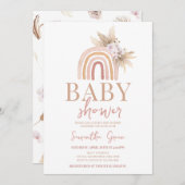 Boho Rainbow Baby Shower Einladung (Vorne/Hinten)