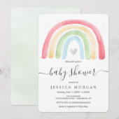 Boho Rainbow Baby Shower Einladung (Vorne/Hinten)