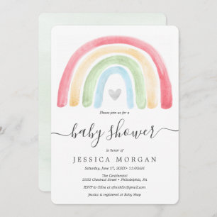 Boho Rainbow Baby Shower Einladung