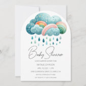 Boho Rainbow Baby Shower Einladung (Vorderseite)