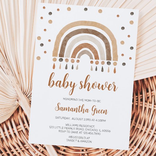 Boho Rainbow Baby Shower Einladung