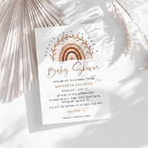 Boho Rainbow Baby Shower Einladung
