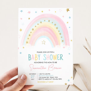 Boho Rainbow Baby Shower Einladung