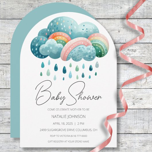 Boho Rainbow Baby Shower Einladung