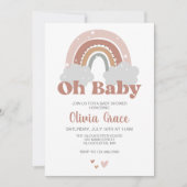 Boho Rainbow Baby Shower Einladung (Vorderseite)