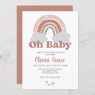 Boho Rainbow Baby Shower Einladung