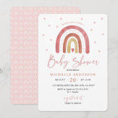 Boho Rainbow Baby Shower Einladung (Vorne/Hinten)
