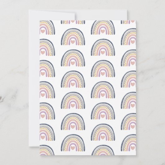 Boho Rainbow Baby Shower Einladung (Rückseite)