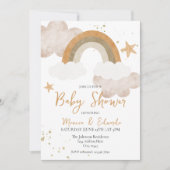 Boho Rainbow Baby Shower Einladung (Vorderseite)