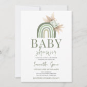 Boho Rainbow Baby Shower Einladung (Vorderseite)