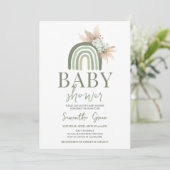 Boho Rainbow Baby Shower Einladung (Stehend Vorderseite)