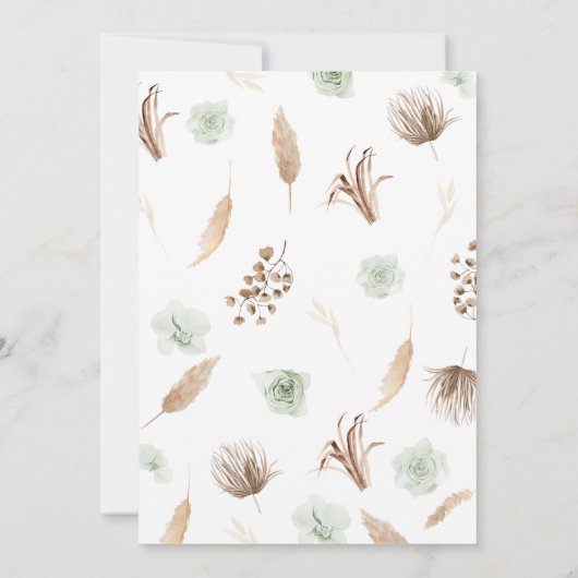 Boho Rainbow Baby Shower Einladung (Rückseite)