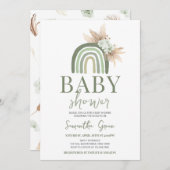 Boho Rainbow Baby Shower Einladung (Vorne/Hinten)
