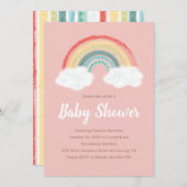 Boho Rainbow Baby Shower Einladung (Vorne/Hinten)