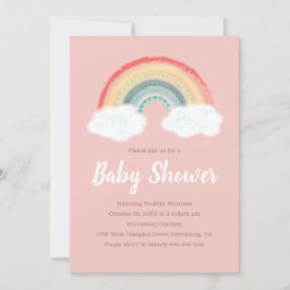 Boho Rainbow Baby Shower Einladung