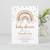 Boho Rainbow Baby Shower Einladung (Stehend Vorderseite)