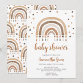 Boho Rainbow Baby Shower Einladung (Vorne/Hinten)