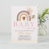 Boho Rainbow Baby Shower Einladung (Stehend Vorderseite)