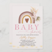 Boho Rainbow Baby Shower Einladung (Vorne/Hinten)