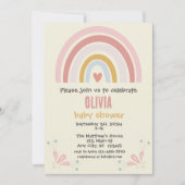 Boho Rainbow Baby Shower Einladung | Anpassbar (Vorderseite)