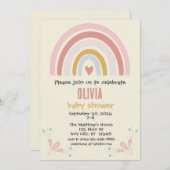 Boho Rainbow Baby Shower Einladung | Anpassbar (Vorne/Hinten)