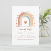 Boho Rainbow Baby Shower Einladung - Erdnasser (Stehend Vorderseite)