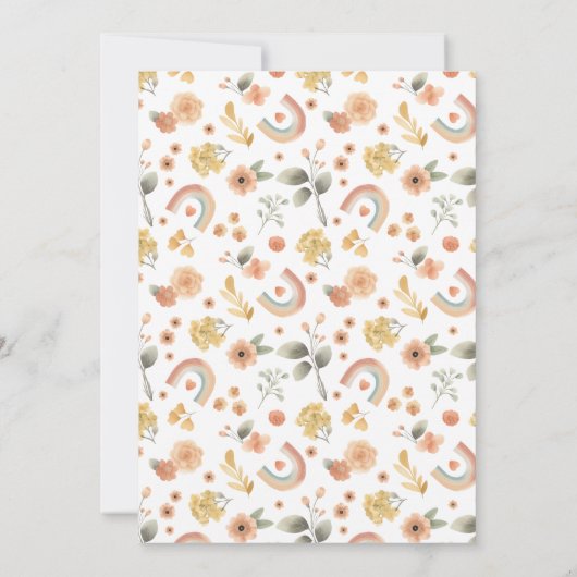 Boho Rainbow Baby Shower Einladung - Erdnasser (Rückseite)