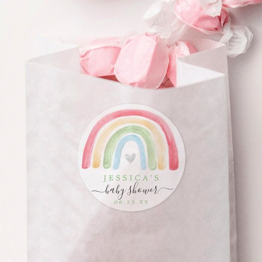 Boho Rainbow Baby Shower Fevor Sticker