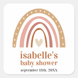 Boho Rainbow Baby Shower Fevor Sticker