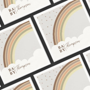 Boho Rainbow Baby Shower Gender Neutral Serviette