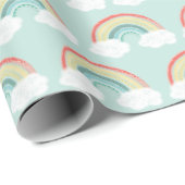 Boho Rainbow Baby Shower Geschenkpapier (Rolleneckpunkt)