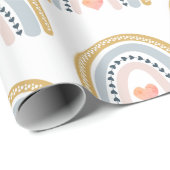 Boho Rainbow Baby Shower Geschenkpapier (Rolleneckpunkt)