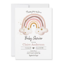 Boho Rainbow Baby Shower Invasion Girl Rustic