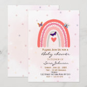 Boho Rainbow Baby Shower Invitation  Einladung (Vorne/Hinten)