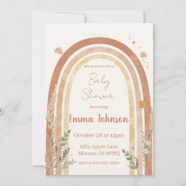 Boho Rainbow Baby Shower Invitation – Watercolor Einladung