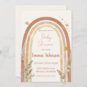 Boho Rainbow Baby Shower Invitation – Watercolor Einladung (Vorne/Hinten)