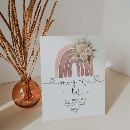 Boho Rainbow Baby Shower Mama-osa Bar Sockelschild